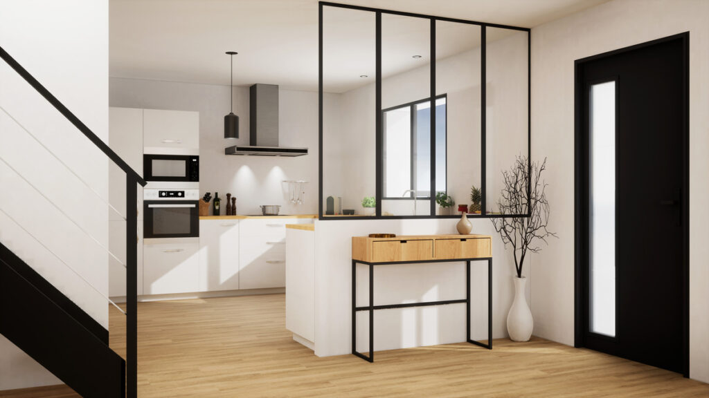 vue 3d cuisine avec verrière 20-06